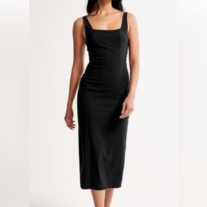 Stretch Cotton Midi Dress - ABERCROMBIE